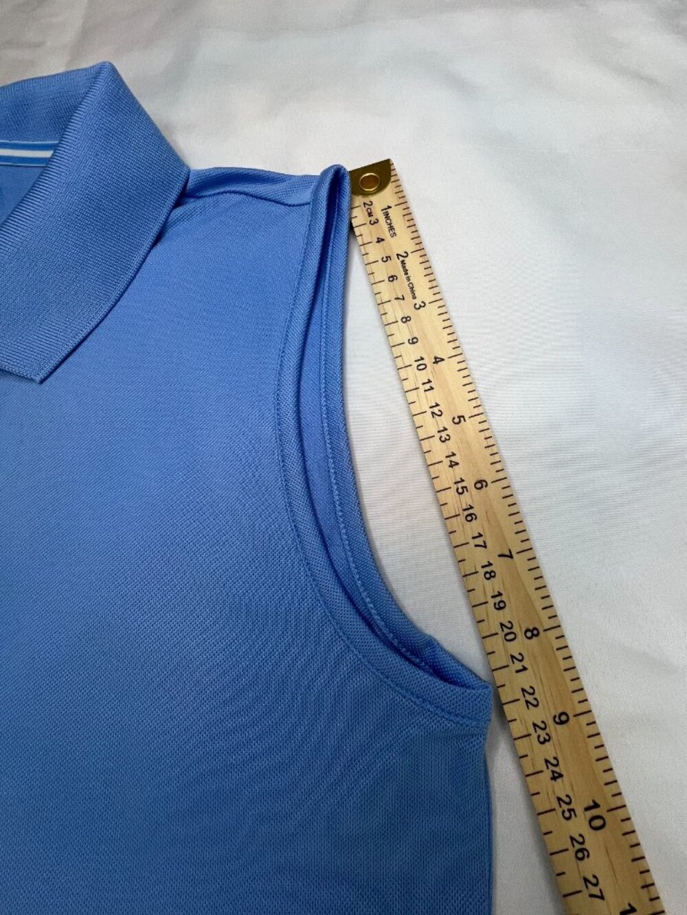 Tory Sport Blue Performance Sleeveless Collared Polo Size Large Nautical Preppy - Picture 10 of 15
